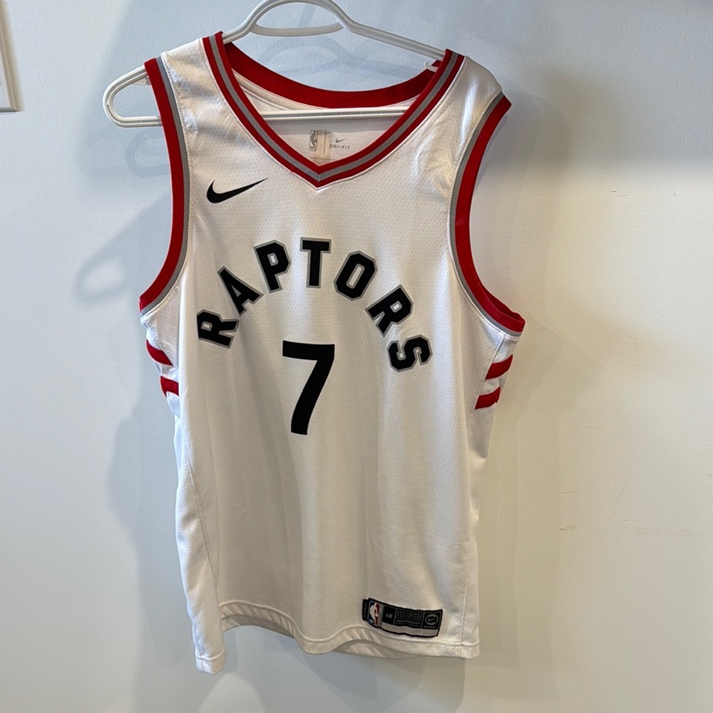 Nike White and Red Raptors Game Jersey